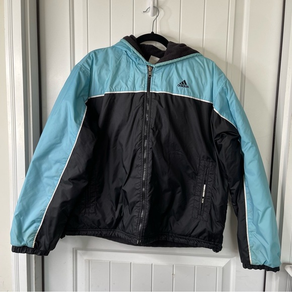 Vintage y2k Adidas hooded insulated full zip jacket size XL men’s - Picture 1 of 7